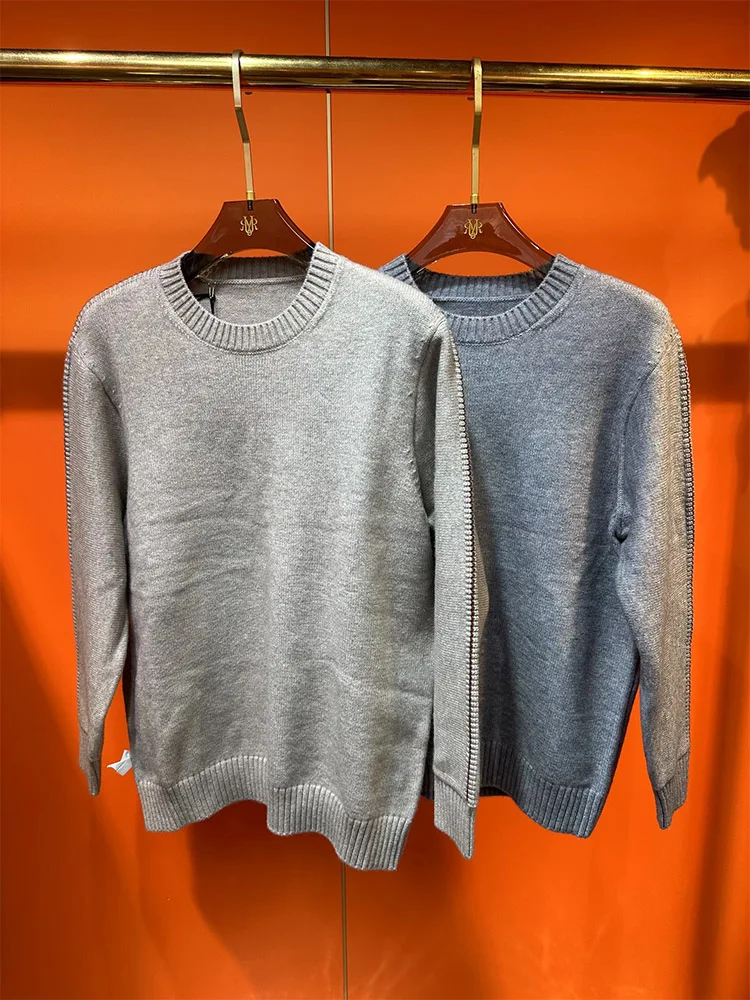 

Soft Thiened Fce Men's Knitted Sweater round Ne High End Base irt Warm Inner Wear Casual Sle Faionable Ci Youth