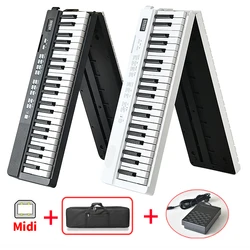 Teclado Musical plegable para adultos y niños, instrumento de sintetizador profesional de 88 teclas, órgano electrónico plegable Digital Midi