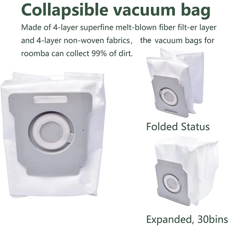 17 Pack Vacuum Bags for iRobot Roomba Bags I7 I7+ I3 I3+ I4 I4+ I6 I6+ I8 I8+ J7 J7+/Plus S9 S9+ I & S & J Series Parts