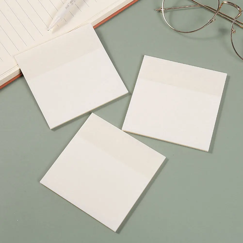 4Pcs High-Quality Transparent Memo Stickers Fine Workmanship No-Residue Tear-Off Adhesive Notes for Office Supplies Students