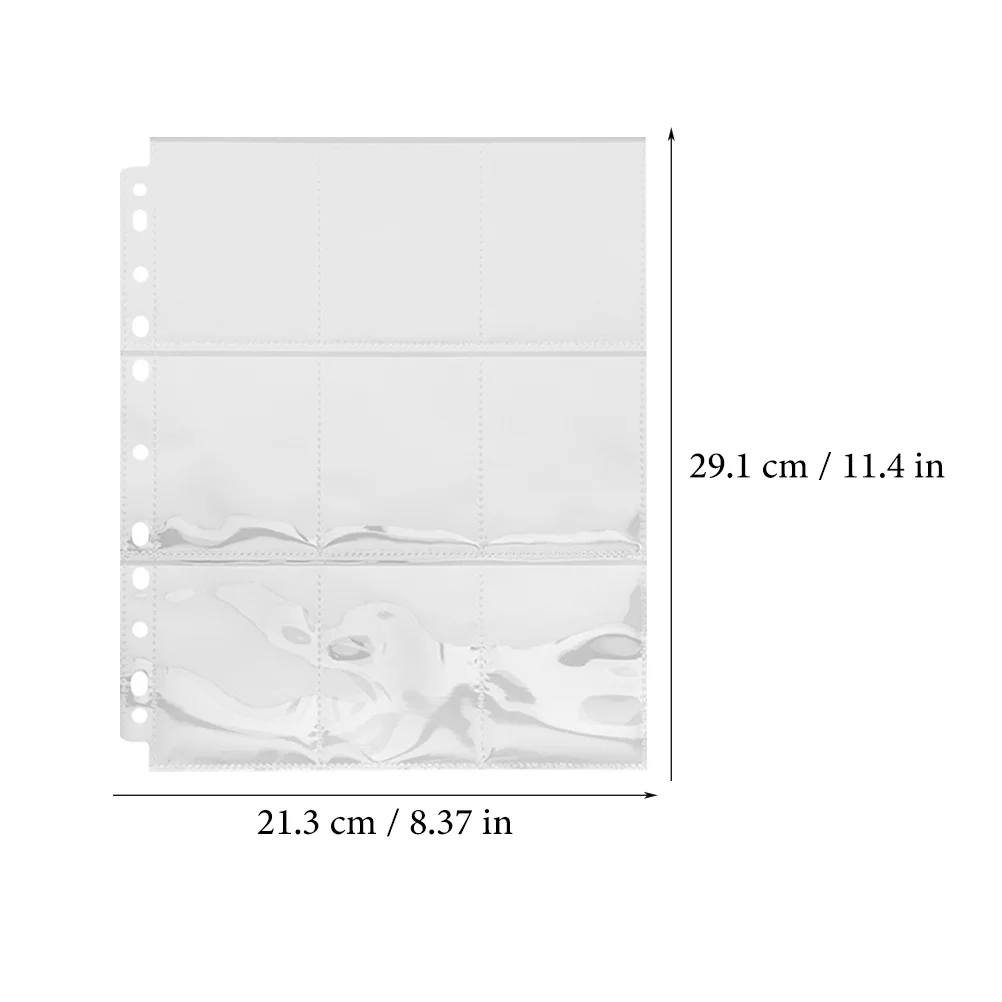 10 Fogli di Custodie Trasparenti per Foto con 9 Scomparti, Pagine Inseribili per Album, Tasche Riutilizzabili Trasparenti per Conservare Ricordi