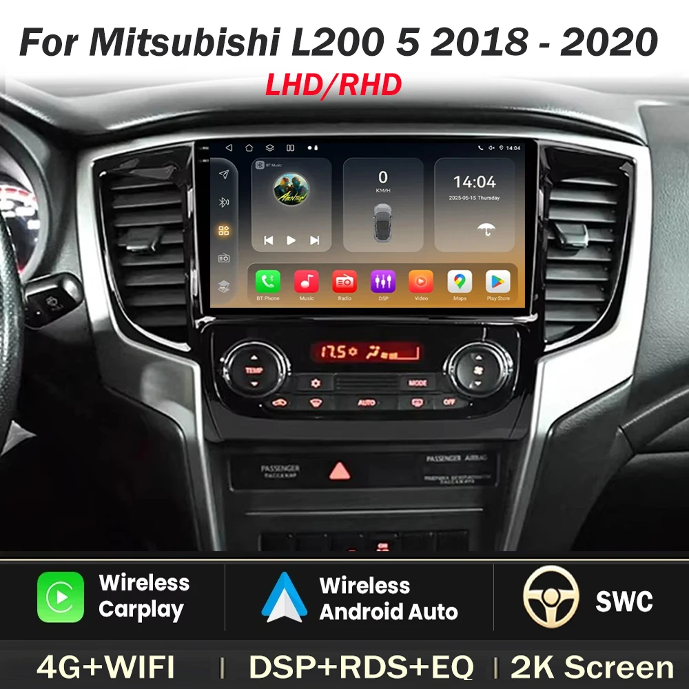 Autoradio pour Mitsubishi L200 5 2018 - 2020 LHD RHD autoradio Carplay Android Auto lecteur Navigation No 2din DVD 4G WIFI stéréo