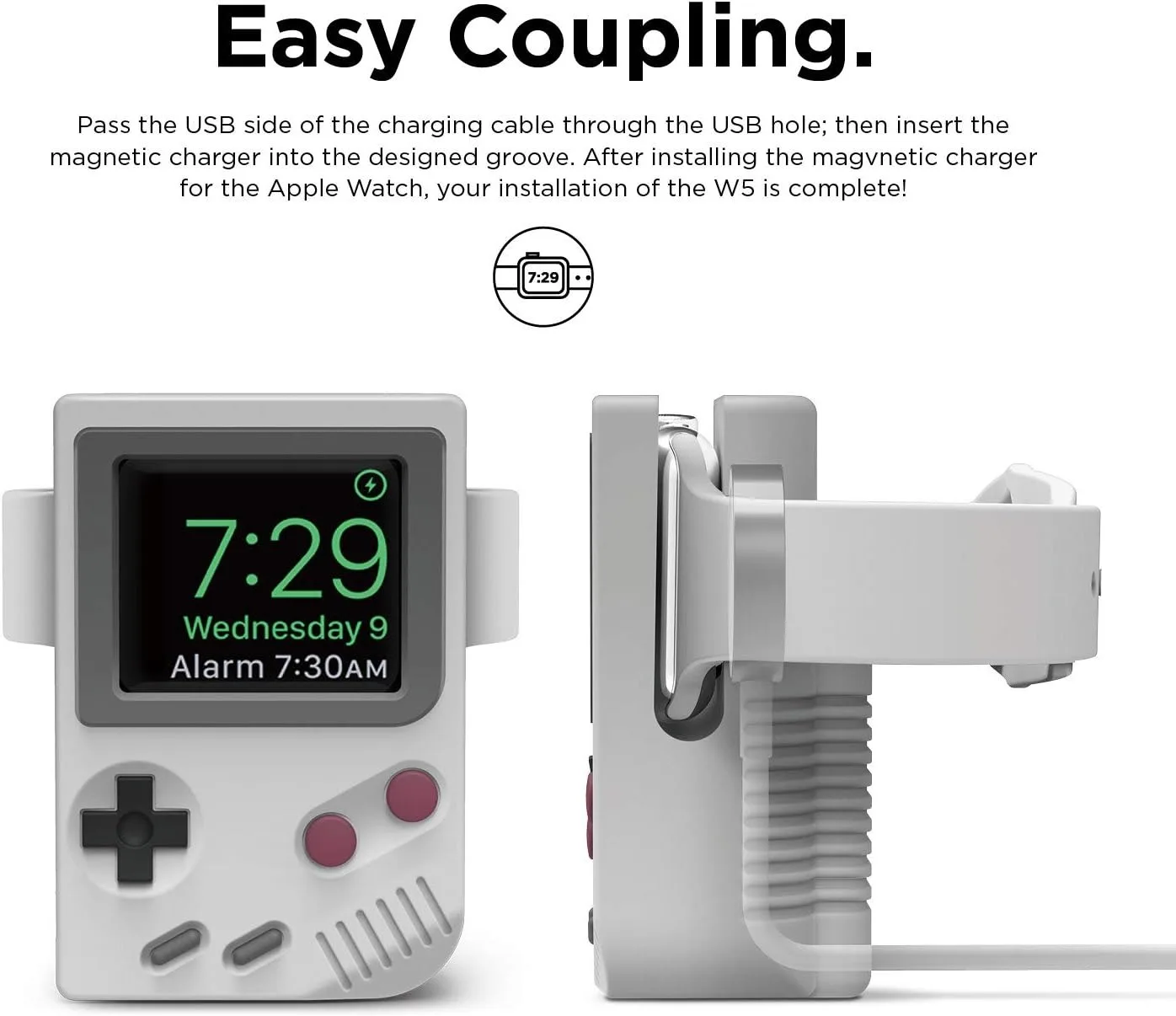 Silicone Holder For iWatch Charger Stand For Apple Watch 10 9 8 7 6 5 4 SE 46MM Charging Dock Desktop Retro Game Console Design
