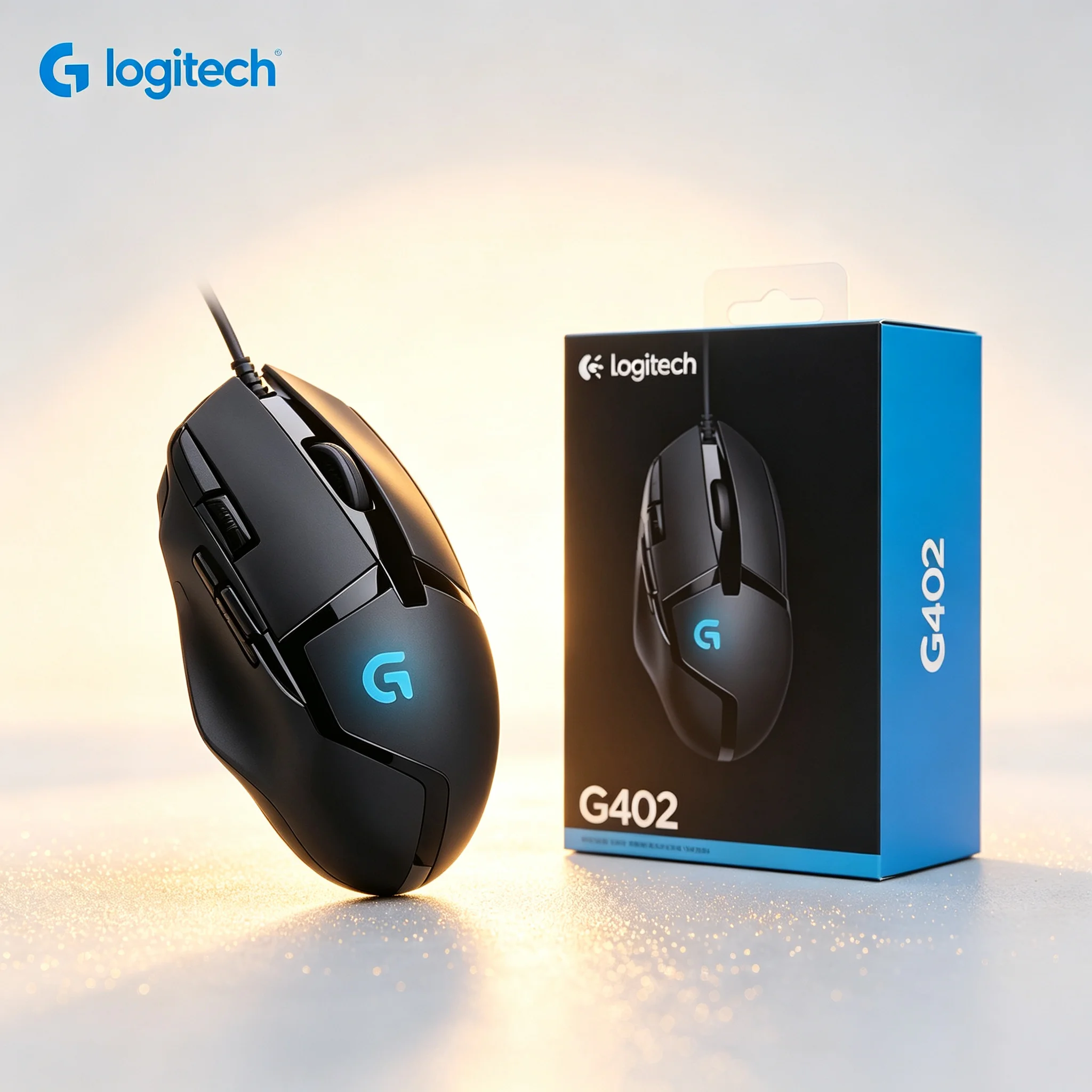 Logitech G402 Hyperion Fury Wired Optical Gaming Mouse Quick‑Response Buttons USB Wired For FPS Shooting Game Lovers