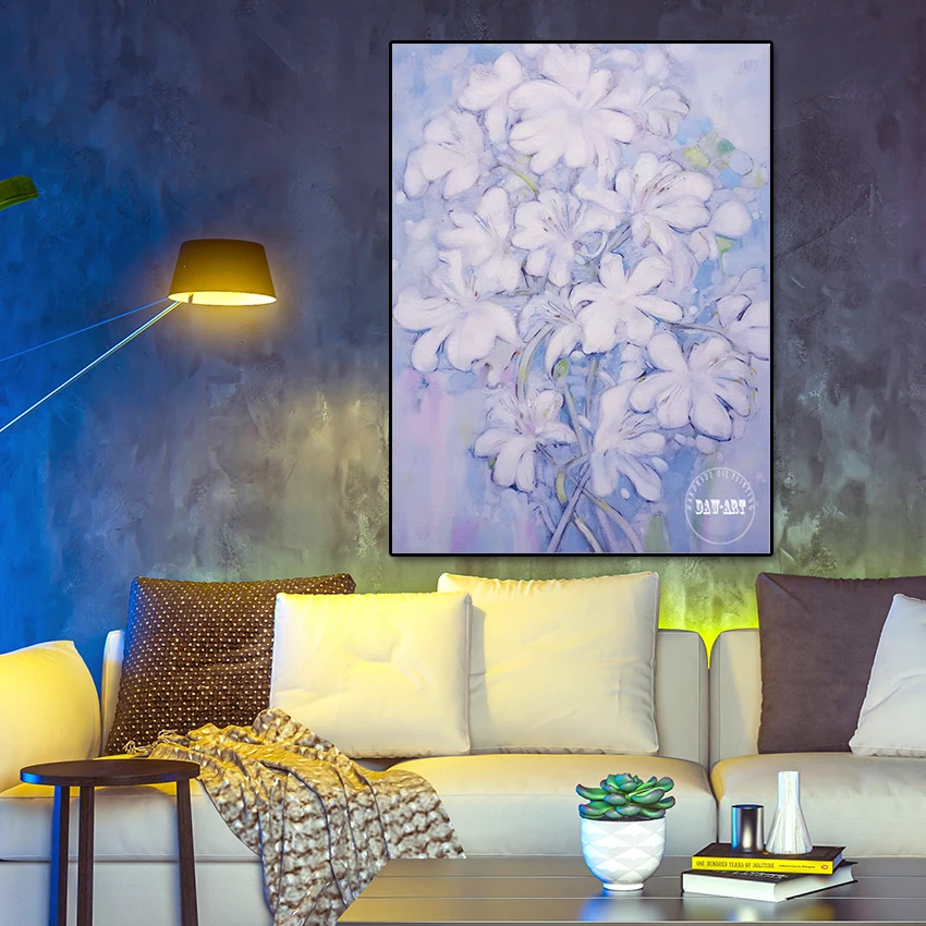 

Стена с цветочным пейзажем, холст, художественная дизайнерская картина ручной работы, большие современные абстрактные картины, безрамное украшение для гостиной