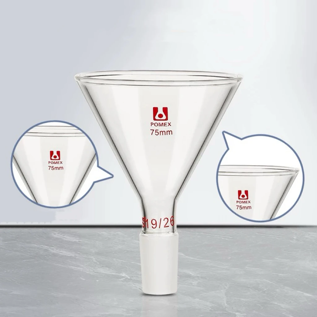 50mm to 150 joint #14 #19 #24 #29 Lab Glass Powder Conical Funnel Teaching Labware Tapered Funnel With Standard Frosted Opening