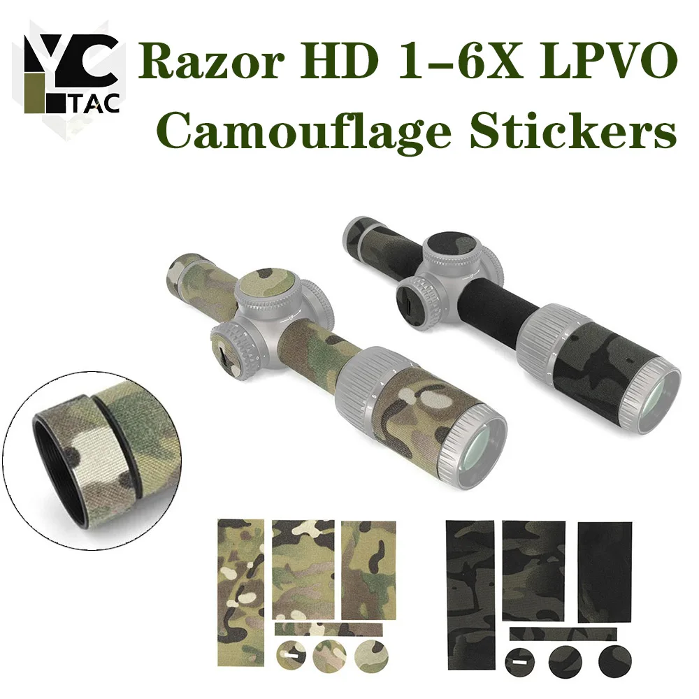 YCTAC Tactical Razor HD 1-6X LPVO Scope Camouflage Protective Sticker Wrap Airsoft Hunting CS Shooting