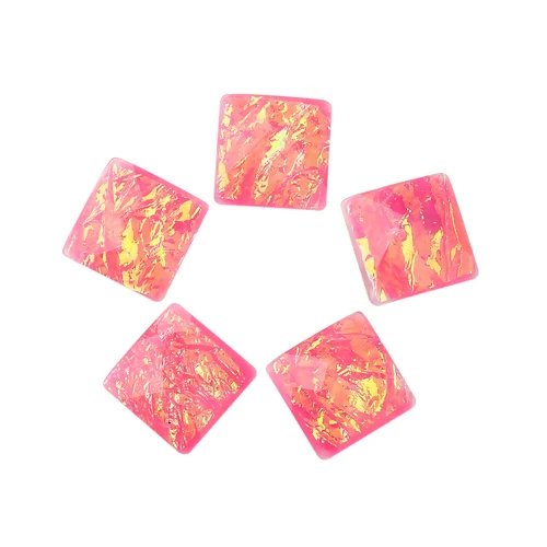 

Resin AB Rainbow Color Aurora Borealis Dome Seals Cabochon Square Pink Faceted 16mm( 5/8") x 16mm( 5/8"), 30 PCs