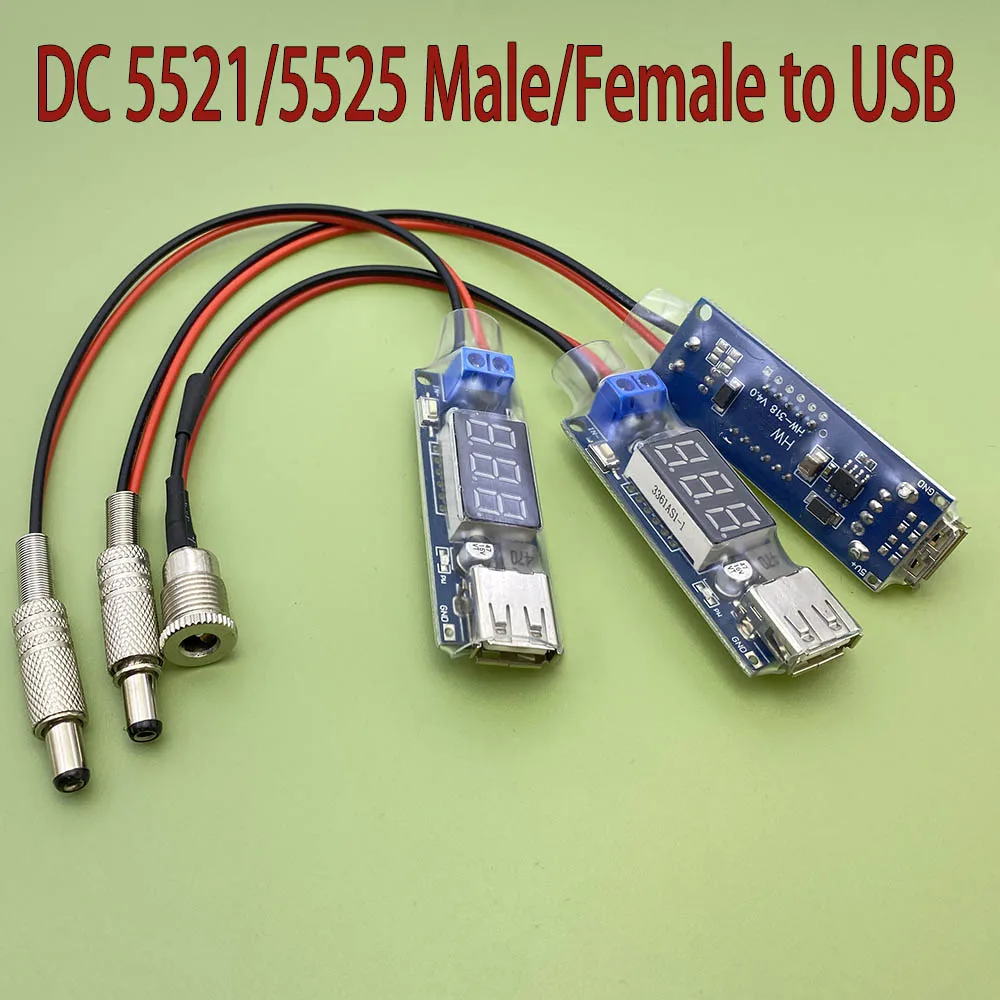 DC-DC преобразователь с разъемами XT60, XT30, T-Plug, JST, входные напряжения 5.5*2.1, 5.5*2.5 В, 9В, 12В, 24В, 40В, выход USB 5В.