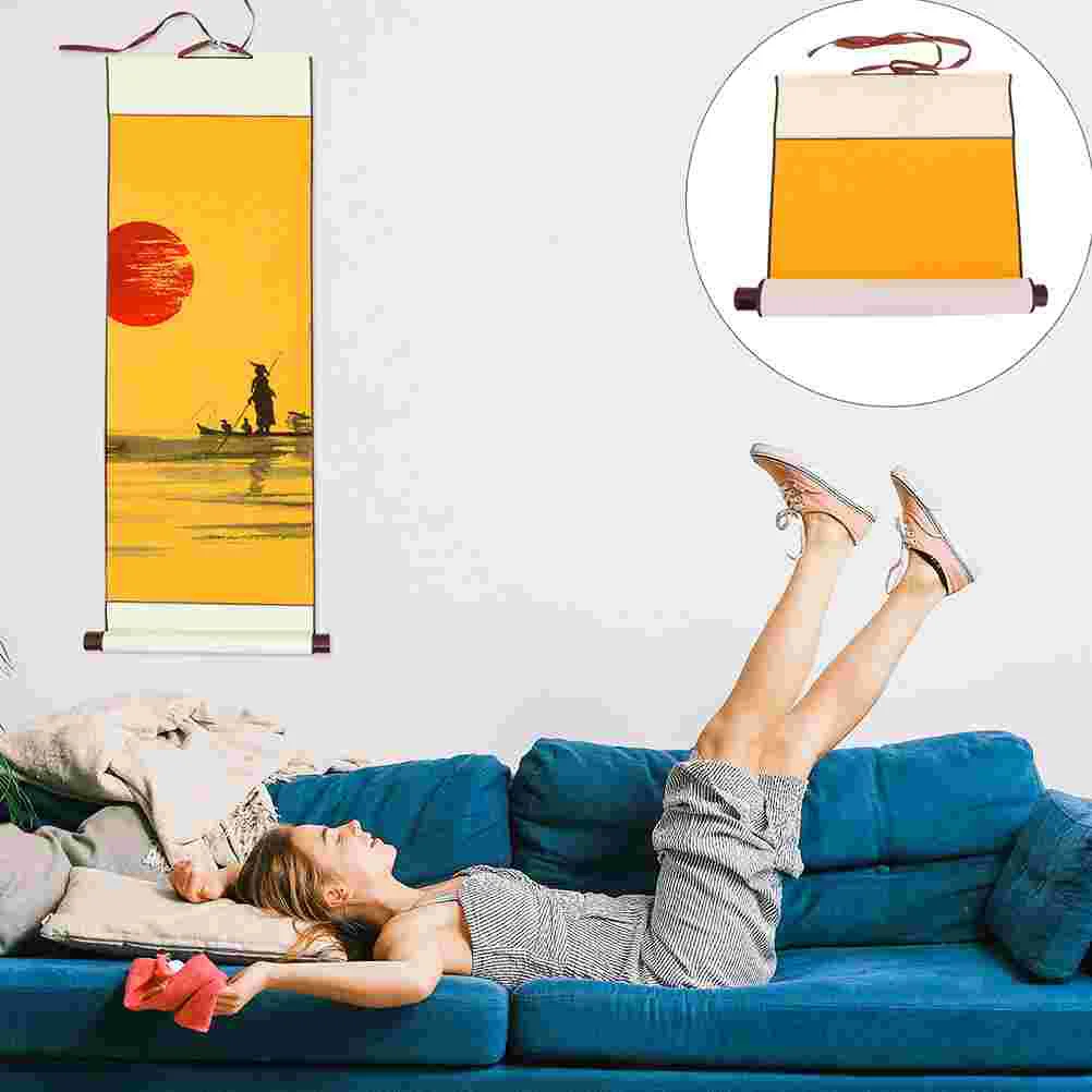 Paper Hanger Sprinkled Gold Rice Drawing Calligraphy Chinese Painting Scroll