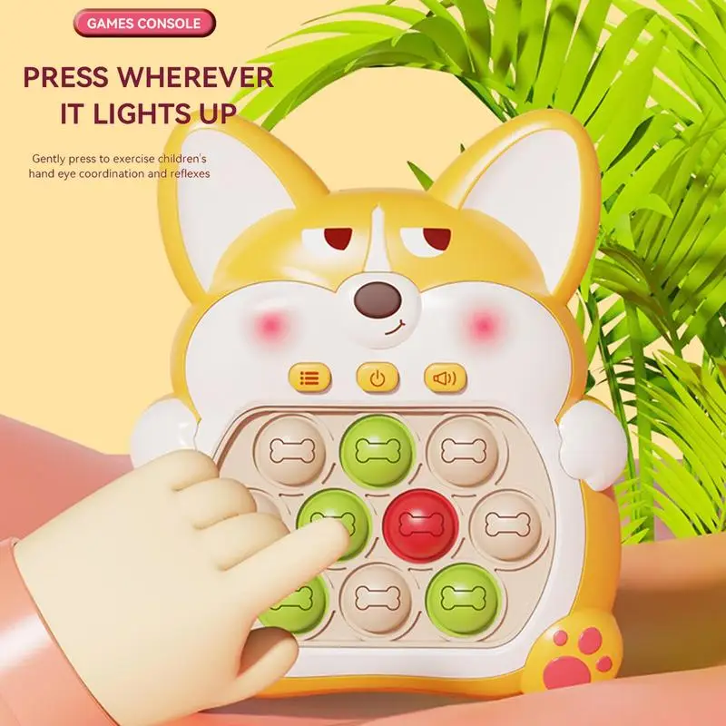 Jogo de empurrar rápido dos desenhos animados cão light-up jogo brinquedo multifuncional eletrônico fidget pop brinquedo para crianças meninos meninas pressão