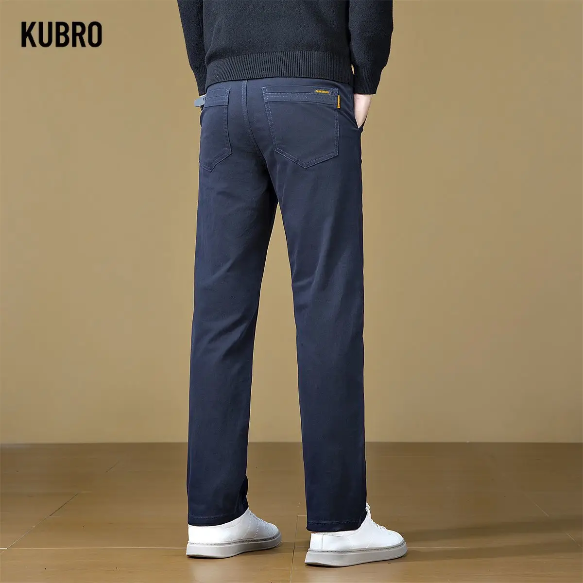 

Autumn Winter High Quality Cotton Fabric Casual Pants Men Slim Fit Grey Black Korea Work Classic Cargo Brand Trousers Male