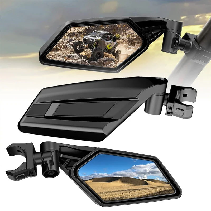 

Motorcycle UTV Side Mirrors Rear View Racing Mirrors For Polaris RZR Ranger Maverick X3 Commander Maverick YXZ Wildcat 1.5"-2"
