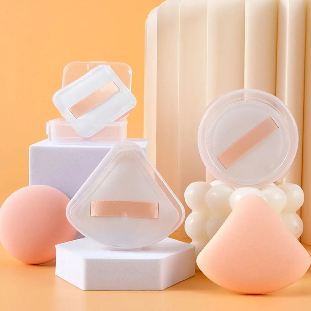 Soffio per cipria a triangolo rotondo Polvere quadrata non mangia Soffio cosmetico asciutto e bagnato Uso asciutto e bagnato Trucco a triangolo morbido Trucco soffio per uova