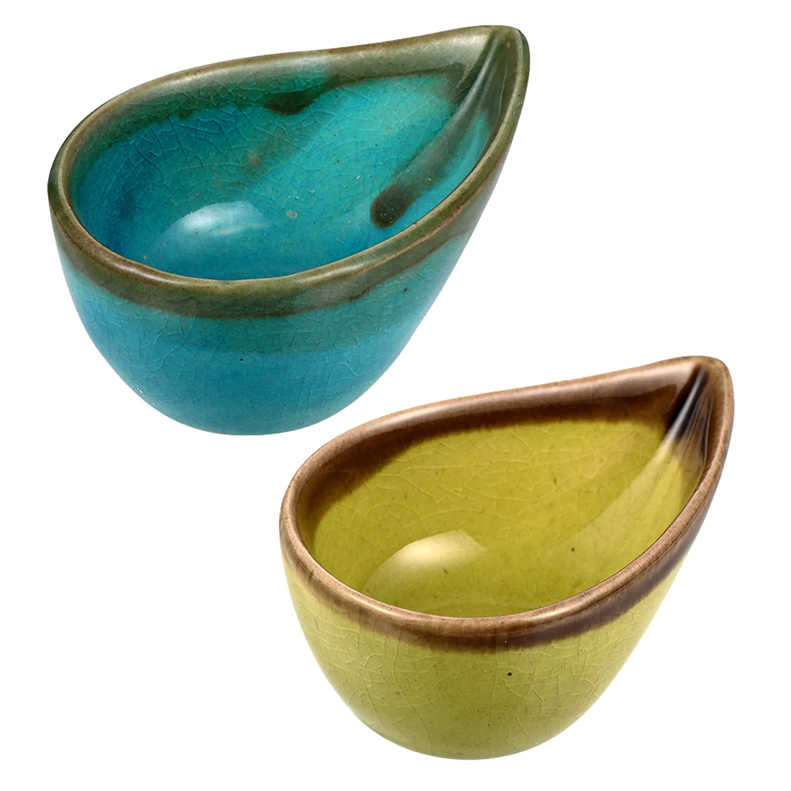 2Pcs Essential Oil Bowls Ceramic Aroma Blending Bowls Delicate Multi-Function Storage Tray for Beauty Salon Home Spa