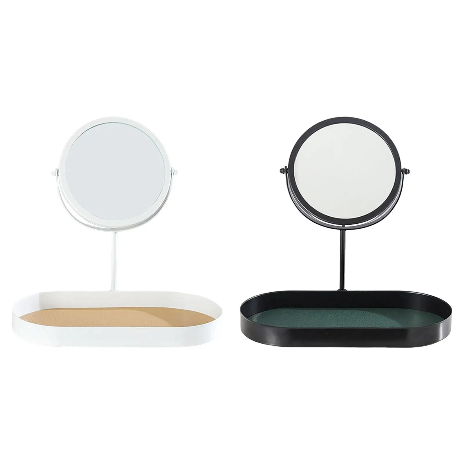 

Tabletop Vanity Mirror with Storage Tray Free Standing Fashion for Bathroom