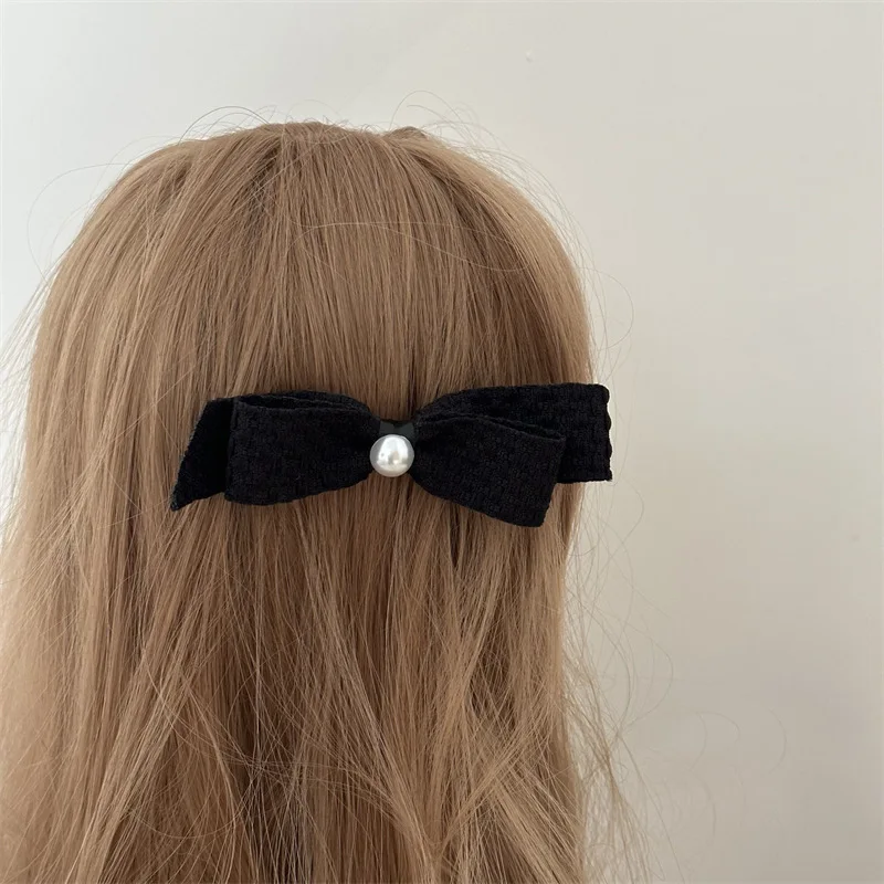 Korean Style Temperament Wild Color Bow Barrettes High Sense Head Clip Side Liu Gao Ponytail Hairpin Hair Accessories