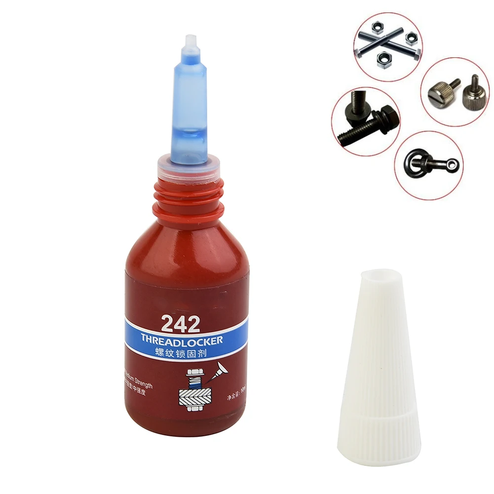 10ml threadlocker l-octite 242 parafuso azul cola agente de travamento de rosca cola anaeróbica anti-solta força média para rosca M6-M20