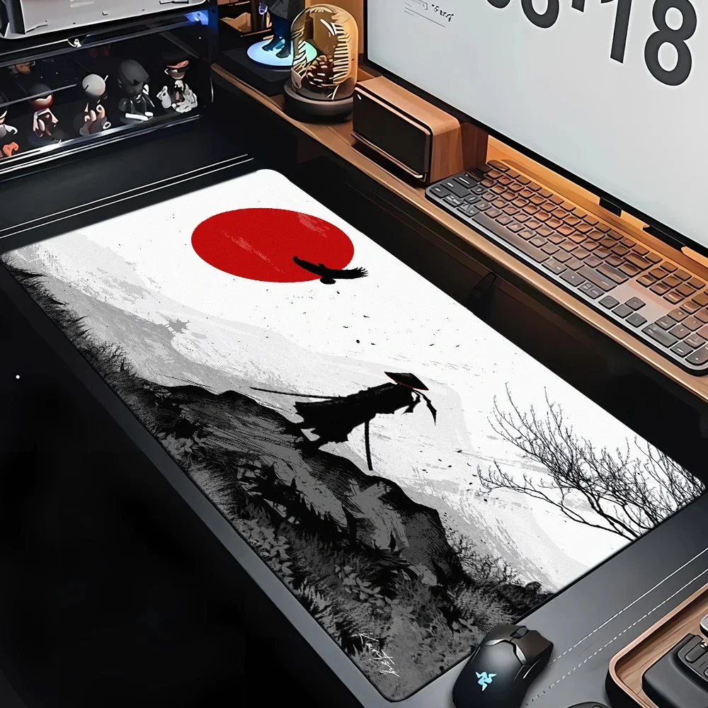 Japanese Samurai Mouse Pad Large Computer Office Game Table Mats XXL Rubber Anti-slip PC Gaming Keyboard Mousepad Long Desk Pads