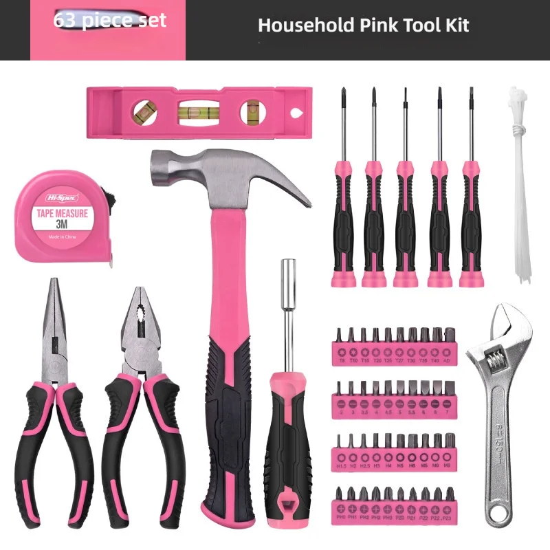ชุดเครื่องมือช่างสีชมพู 63 ชิ้ - Power Tools Pink บทวิจารณ์และราคา