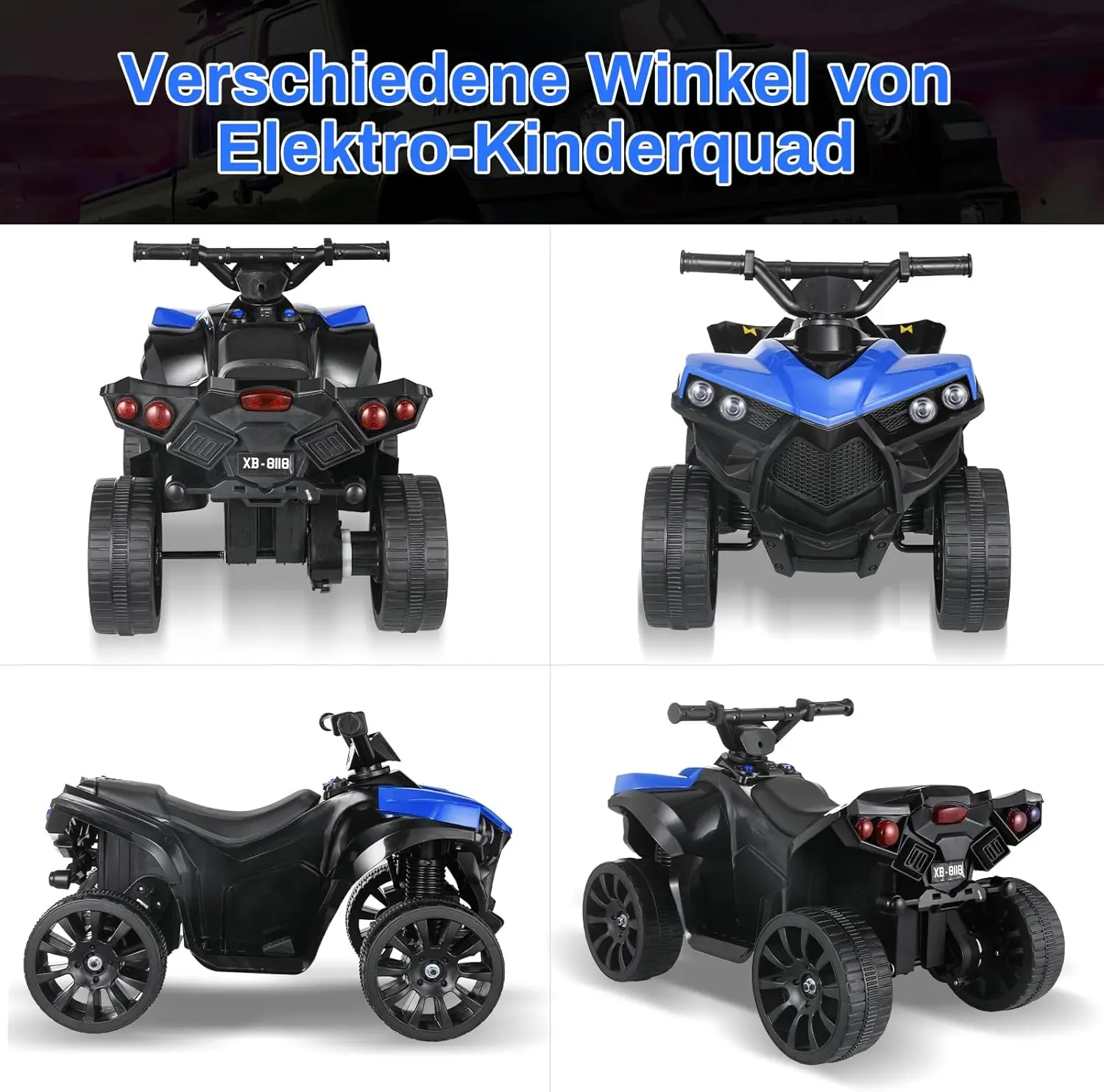 سيارة رباعية للطرق الوعرة الكهربائية للأطفال تعمل ببطارية 6 فولت مع موسيقى، خفيفة