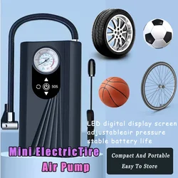 Portable Air Pump Tire Inflator Compressor Digital Cordless Car Tyre Inflator For Bicycle Balls