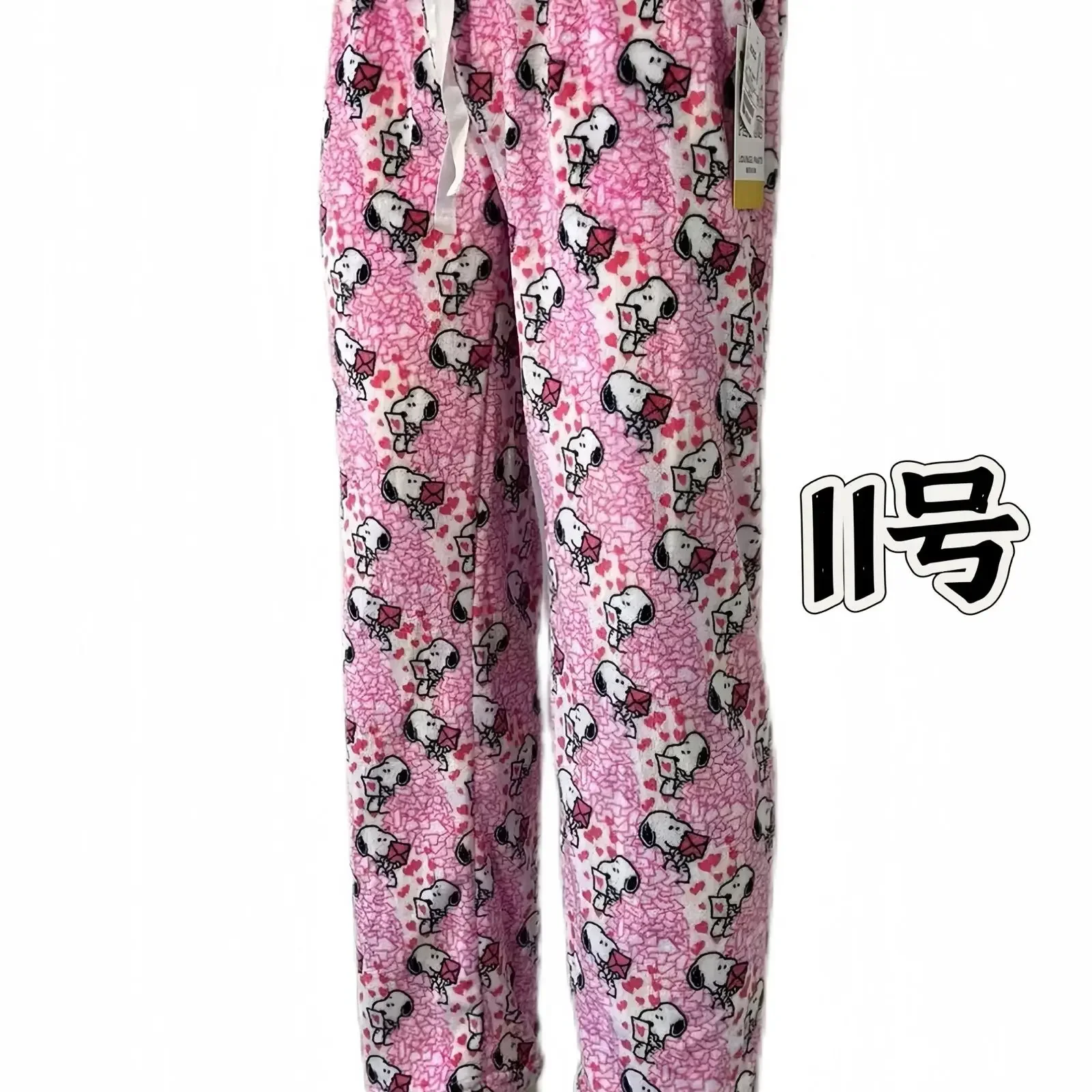 2024 Peanuts Snoopy Pajamas Halloween Flannel Fashion Trouserswomen Kawaii Woolen Anime Cartoon Casual Home Pants Autumn