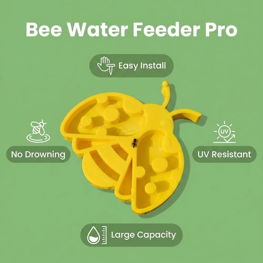 3D-printed Bee Water Station with Stick Beekeeping Insect Water Cup Plastic Pollination Butterflies Drinker Stakes Lawn Patio