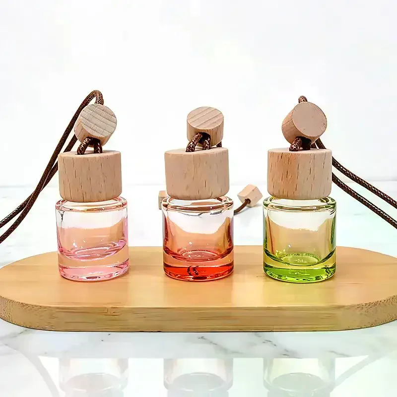 1Pcs Empty Pendant Ornament Small Round Cap Car Essential Oil Diffuser Fragrance Air Freshener Scent Perfume Bottle No Leak