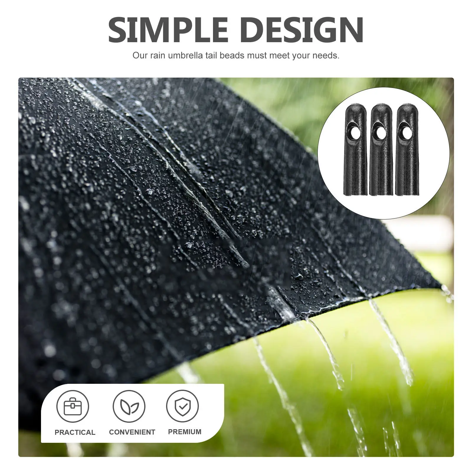 10 Pcs Anti-wear Umbrella Tail Beads Patio Replacement Parts Outdoor Repair Parasol Accessories Market Folding