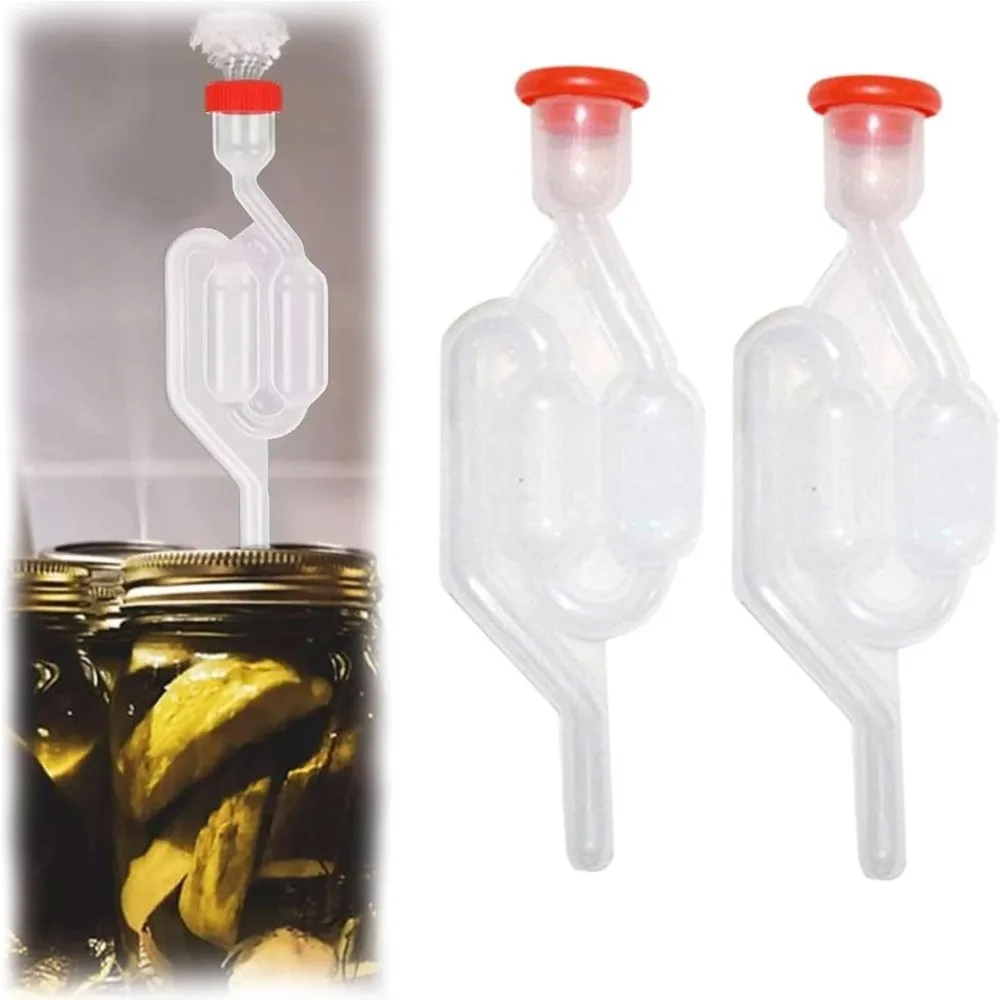 Plastic Twin Bubble Airlocks Transparent Twin Bubble Grommet S-shaped Wine Bubbler Airlock Seal Valve One-Way Exhaust