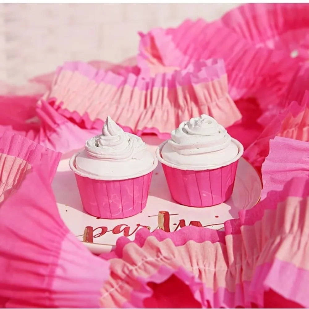 Macaron Colorful Crepe Paper Streamers 3 Meters Spiral Ribbon Heart Garland Banner Pull Flower Colorful Paper Ribbon
