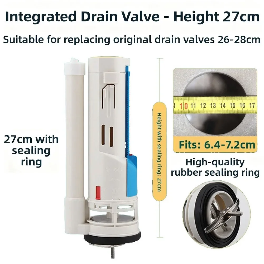 

Сливной клапан для унитаза 21 см 27 см Сливной клапан для унитаза Сливной клапан для унитаза Аксессуары для смыва бачка для унитаза с размер монтажного отверстия от 6,4-7,2 см