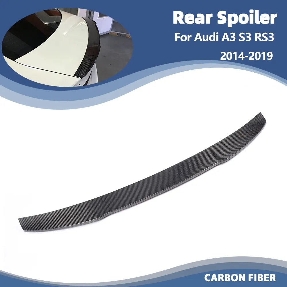 

Car Rear Trunk Spoiler Wings for Audi A3 S3 RS3 Sedan 4-Door 2014-2019 Carbon Fiber/FRP Rear Spoiler Tail Boot Lid Wing Lip