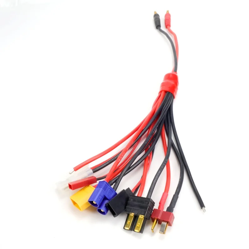สายชาร์จแบตเตอรี่ Imax B6 B6AC พร้อมอะแดปเตอร์เชื่อมต่อ 8 in 1 หัวชาร์จ 4.0 มม. แบบ Banana TRX Tamiya สำหรับแบตเตอรี่ Lipo ของรถบังคับวิทยุและโดรน