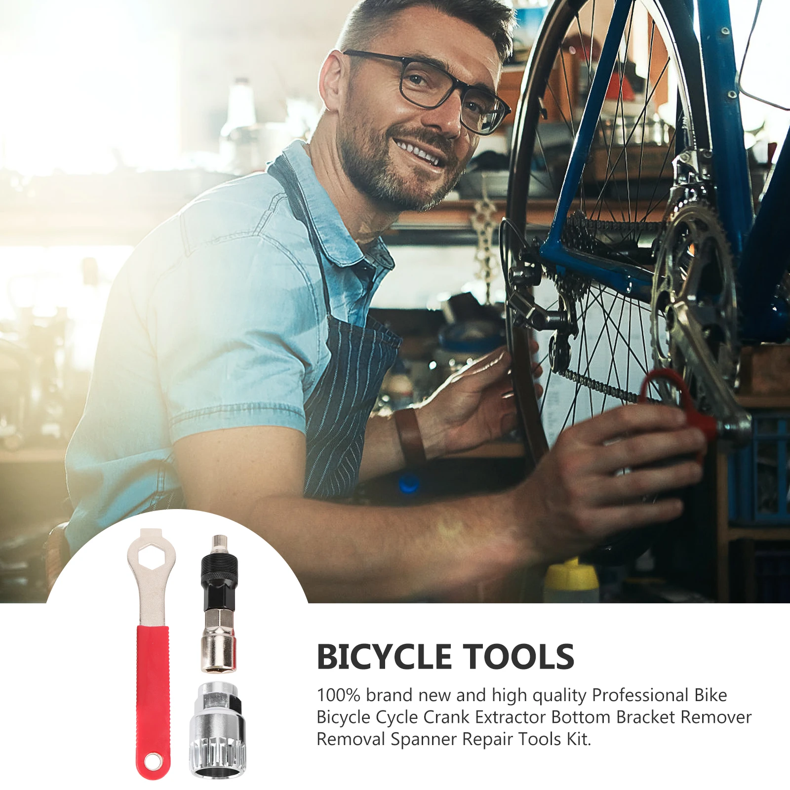 

Bike Bottom Bracket Remover Crank Extractor Tool Kit 16Mm Spanner For Square Taper Splined Repair Compatible With