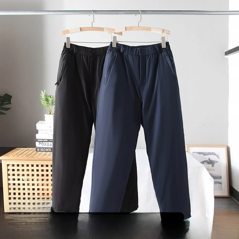 

Thiened Fce Winter Outdoor Men's Long Pants Cotton Trousers Windproof Warm Knee-Padded Straight Leg Casual Youth Sle