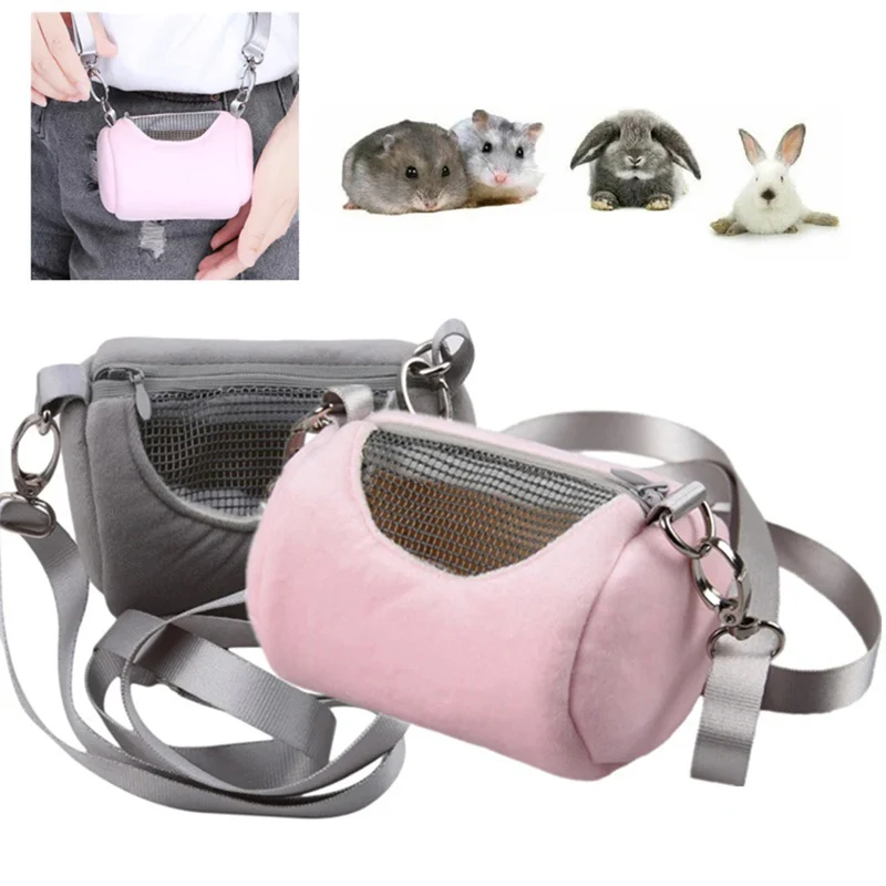 Pet Cage Crossbody Bags Cylinder Design Soft House Travel Portable Squirrel Visible Mesh Hamster Carrier Bag Accessories 2024