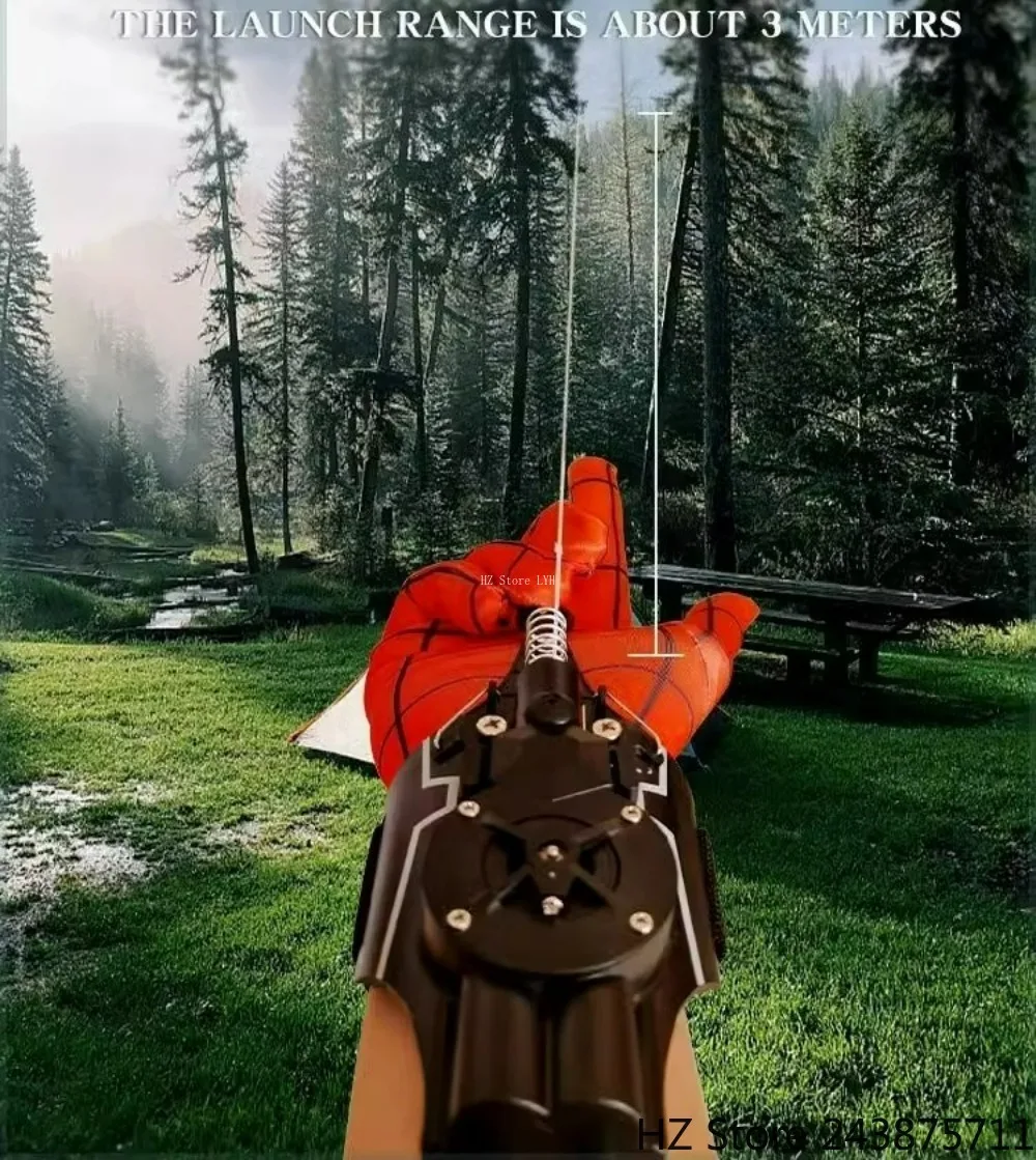 Penembak Jaring Laba-laba dengan Peluncur Jaring Pahlawan Super Otomatis Ringan Mainan Permainan Peran USB Isi Ulang Hadiah Ulang Tahun Penembak Spiderman