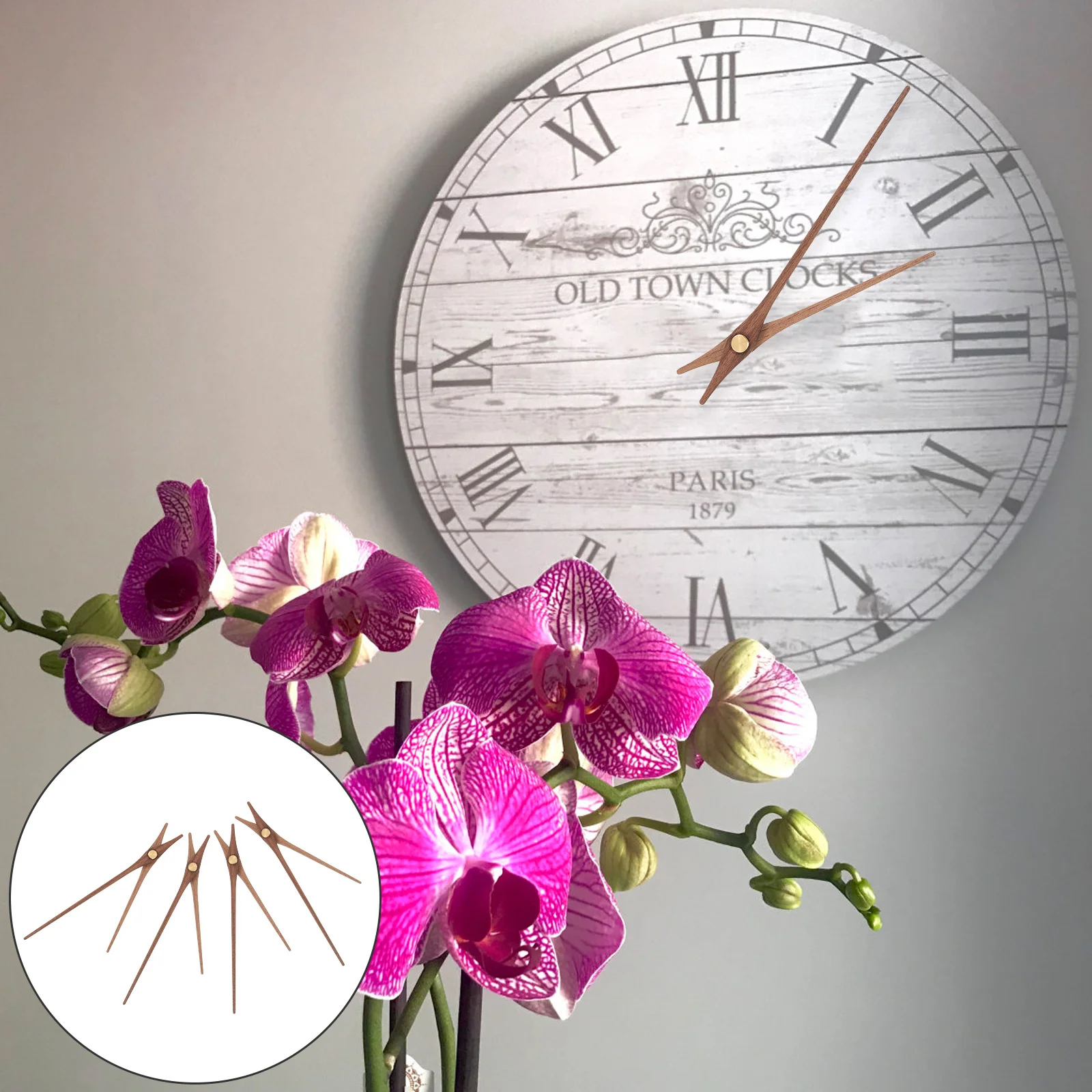 

5 Sets Wooden Clock Hands Making Kit Home Parts DIY Long Replacement Accessories Kits for Do Yourself Only Clocks