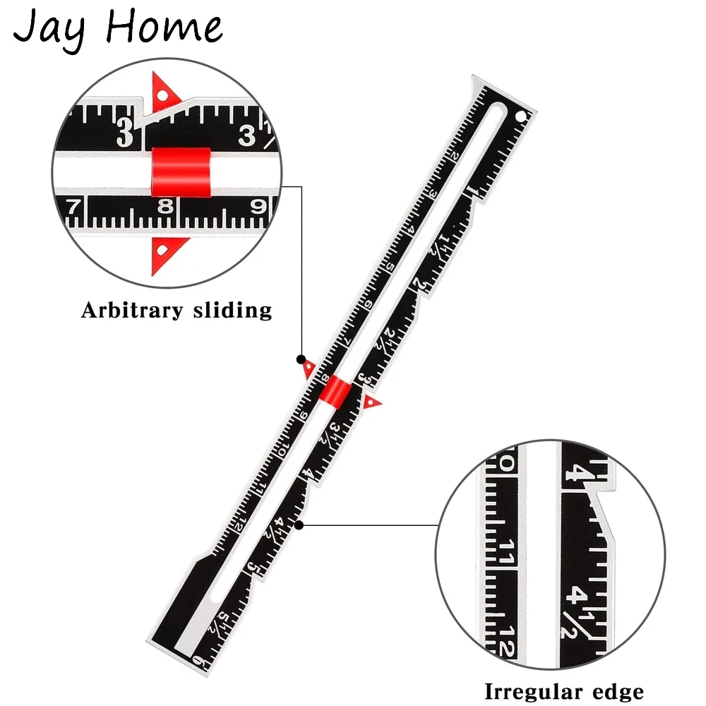 高品質の縫製ゲージ測定ツール 幅0.67インチ 長さ5.91インチ 金属+プラスチック製 多機能縫製キット