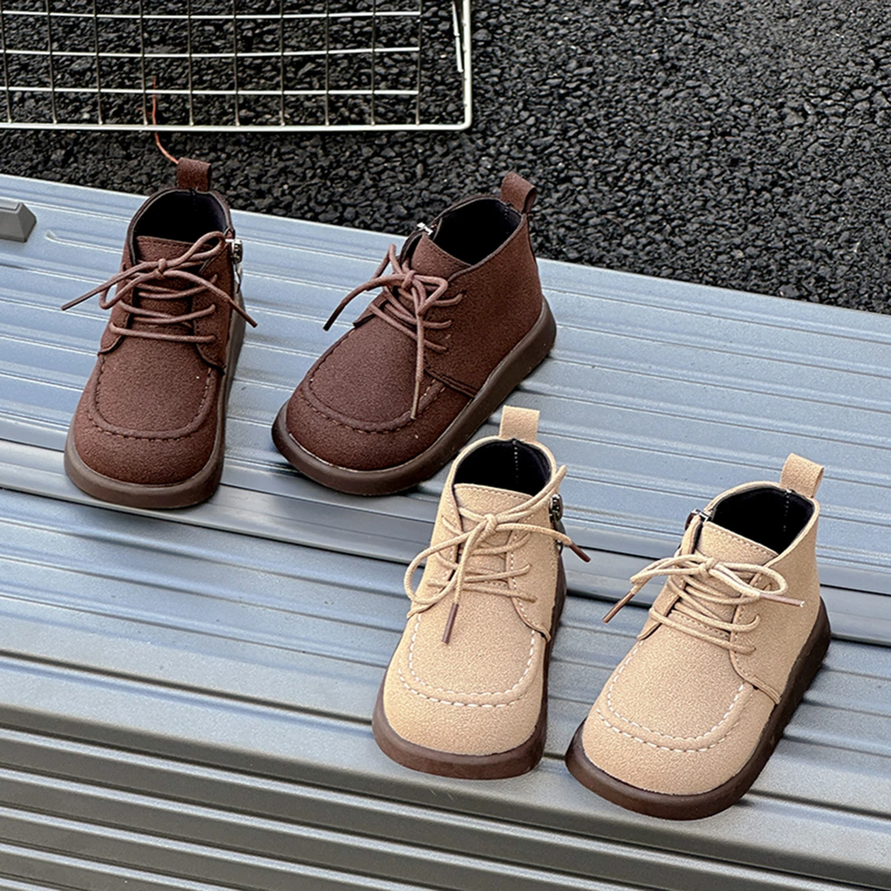 Autumn New Children Single Boots Boys Handsome British Style Short Boots Baby Comfortable Soft Kindergarten Shoes