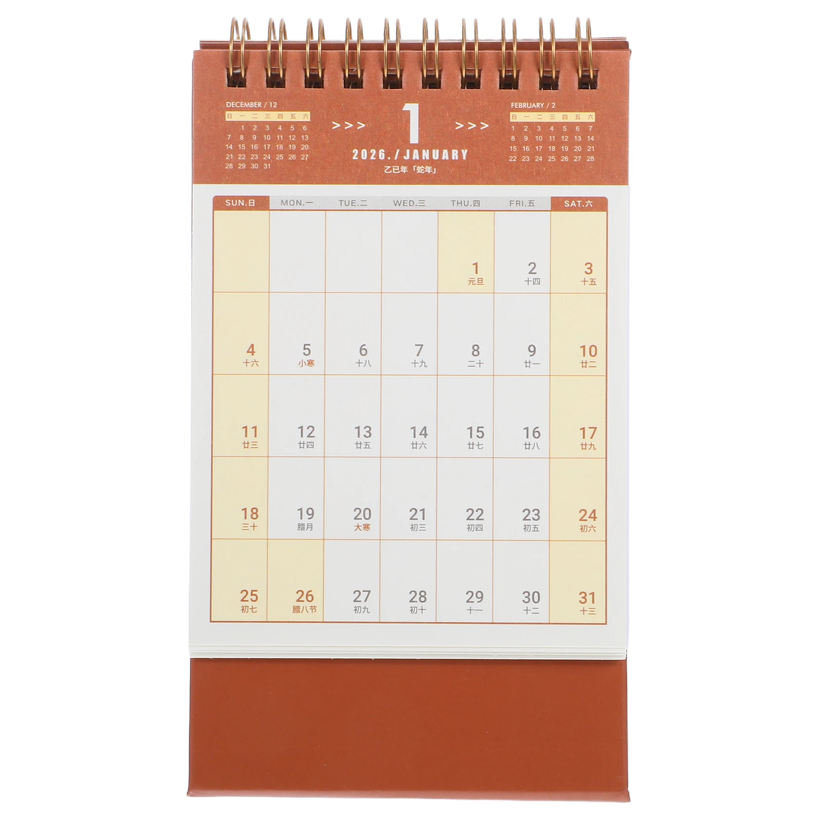 

2026 Desk Calendar Small Sized Vertical Planner Mini Calendars Compact Design Standing Desktop Office Use Sturdy