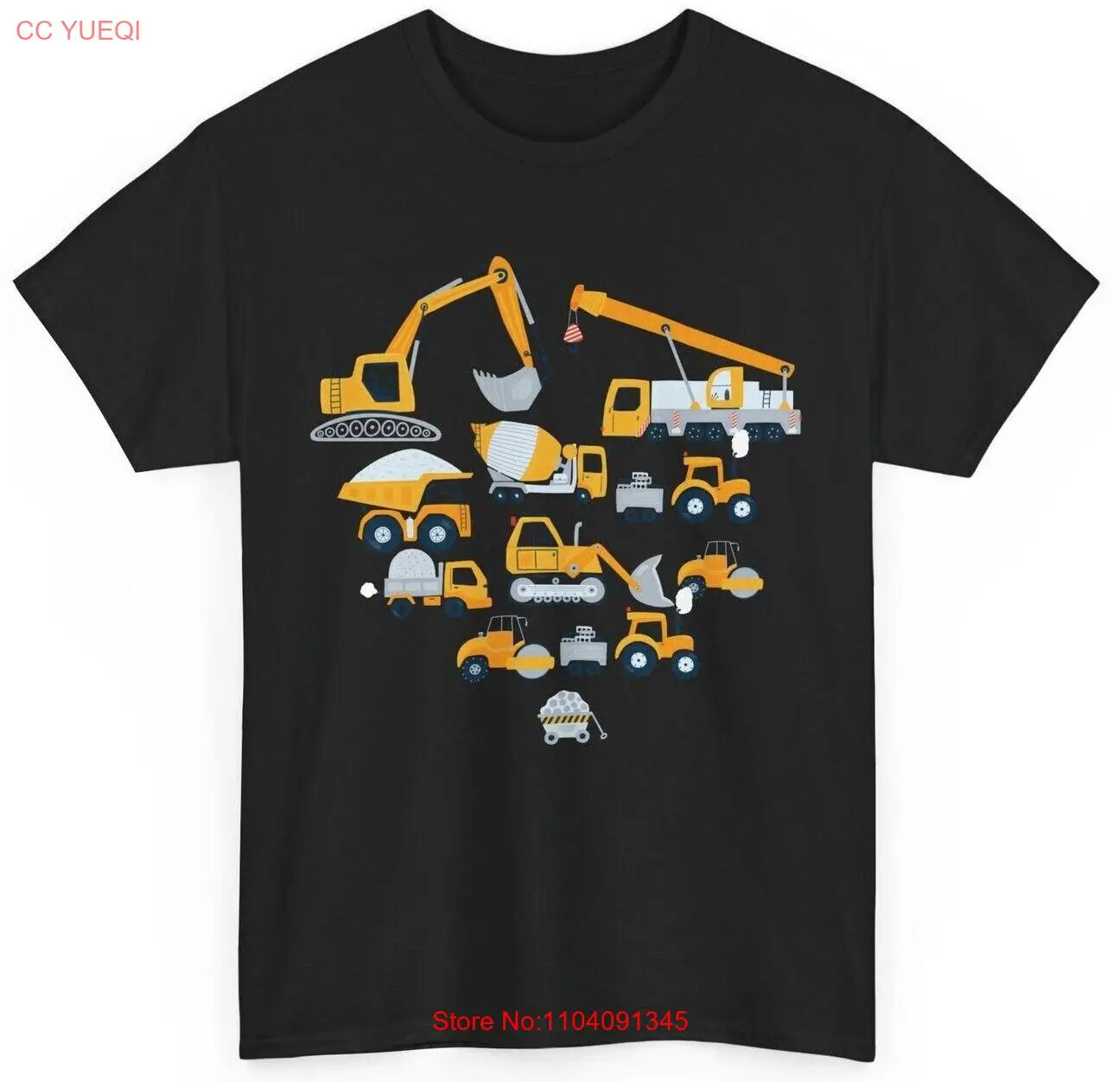 เสื้อขุดก่อสร้าง, คนรักยานพาหนะรถขุดรถบรรทุกผู้หญิงผู้ชายเสื้อยืด