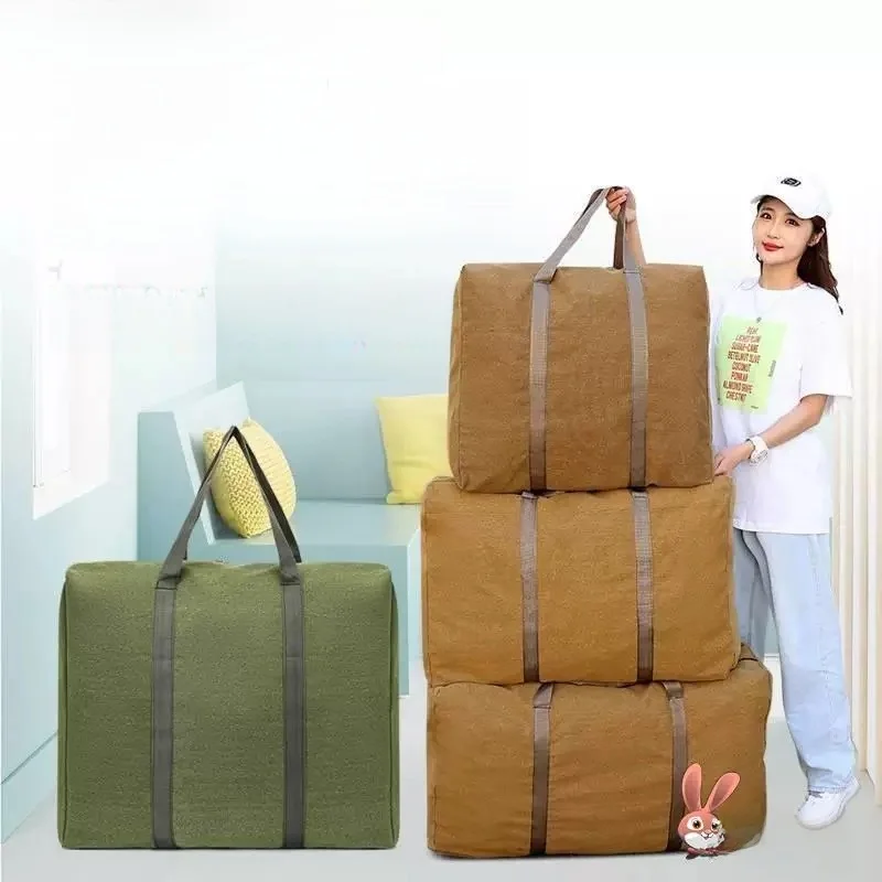 Large Capacity Canvas Bag Women's Handheld Tote Bag Outdoor Travel Storage Bag Cartoon Artistic Suitable for Parents with Kids