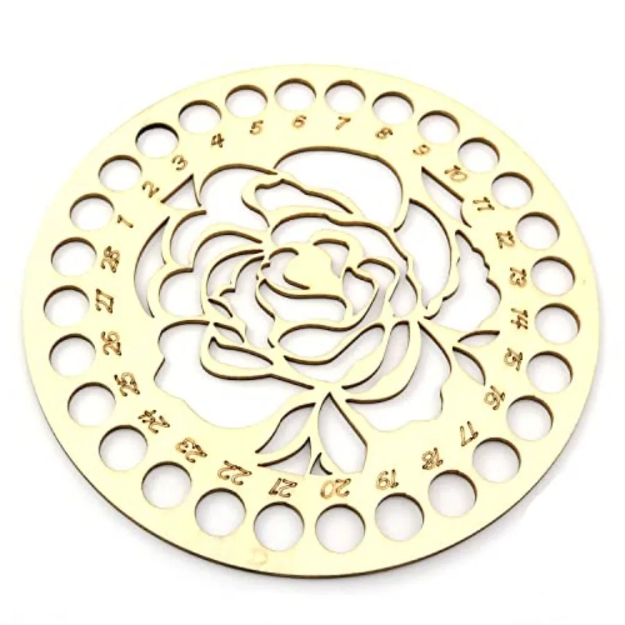 

Цветочный круглый деревянный органайзер для ниток для вышивки крестом и рукоделия ручной работы, художественные ремесла, эффективное хранение ниток и