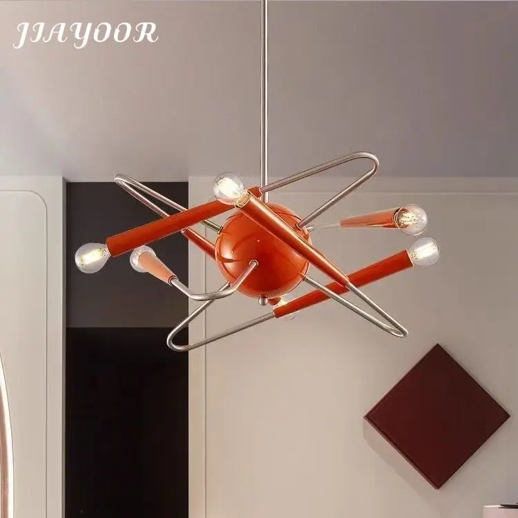 Postmodern Bauhaus Mid Century Changeable Creative Unique Living Room Dining Room Bedroom Study Orange Pendant Light LED