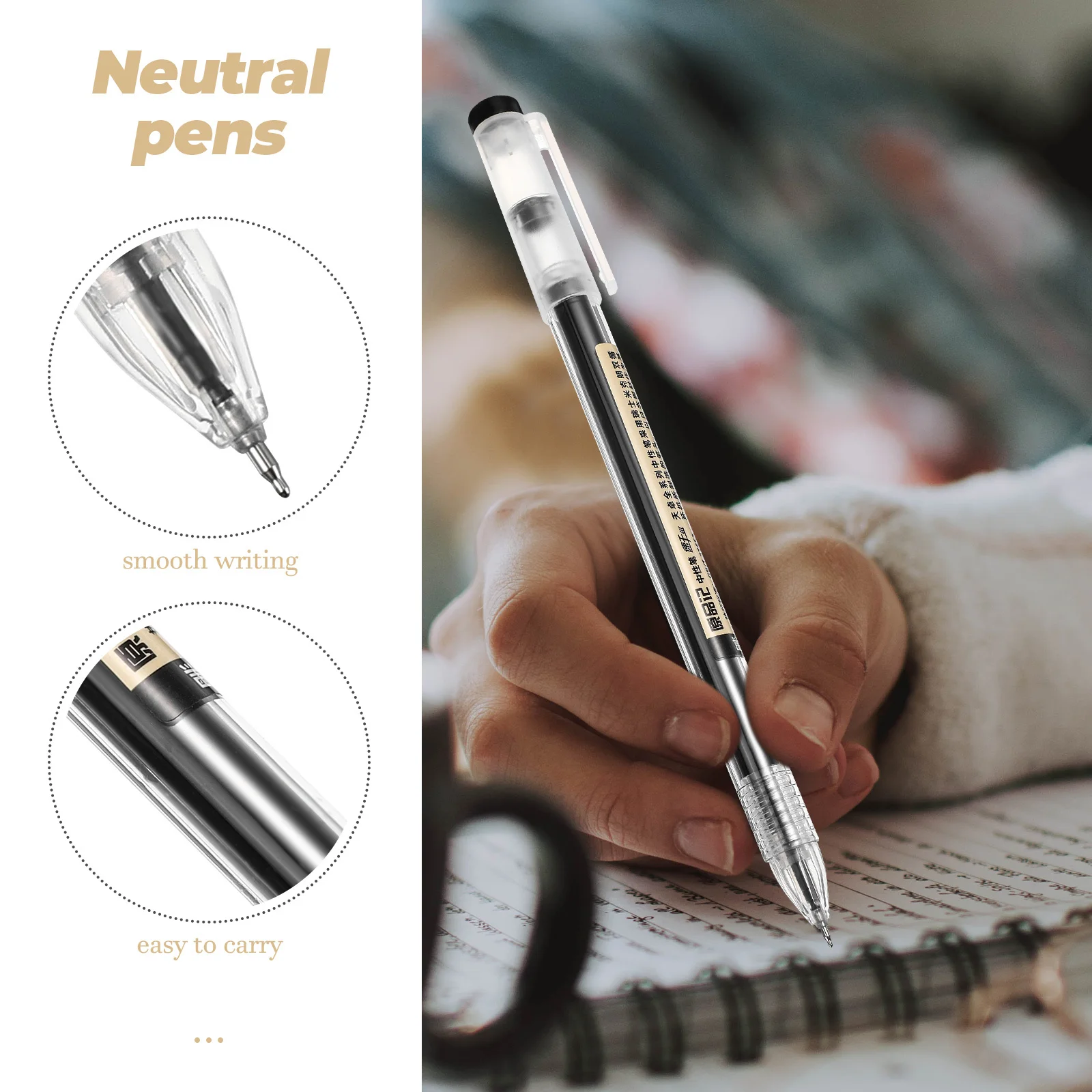 

12 шт., нейтральные ручки, гелевая ручка с полной иглой, гладкое письмо, студенческие офисные школьные принадлежности, портативный простой дизайн для домашних заданий, экзамена