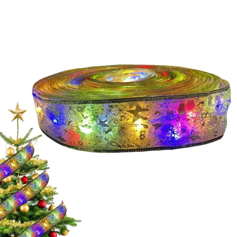 

Christmas Tree LED Ribbon Lights 16.4inch Ribbon Lights LED String Lights Battery Operated Ribbon Fairy Lights With 2 Mode Fairy