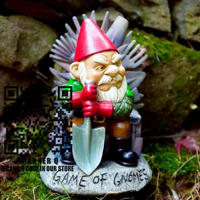 Gra w gnomy rzeźba ogrodowa zabawna trzymająca łopatę Gnome statua żywica Dwarf figurki ozdoby dekoracja zewnętrzna domu